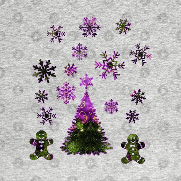 Kaleidoscope Christmas Green and Purple by Mazz M